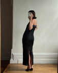Vintage 90s Pure Silk Sparkle Dress Noir