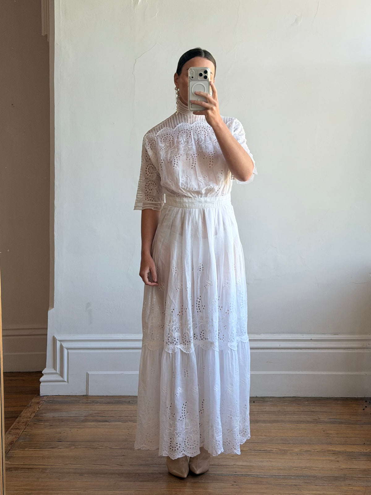 Vintage Edwardian Soiree Garden Broderie Anglaise Dress
