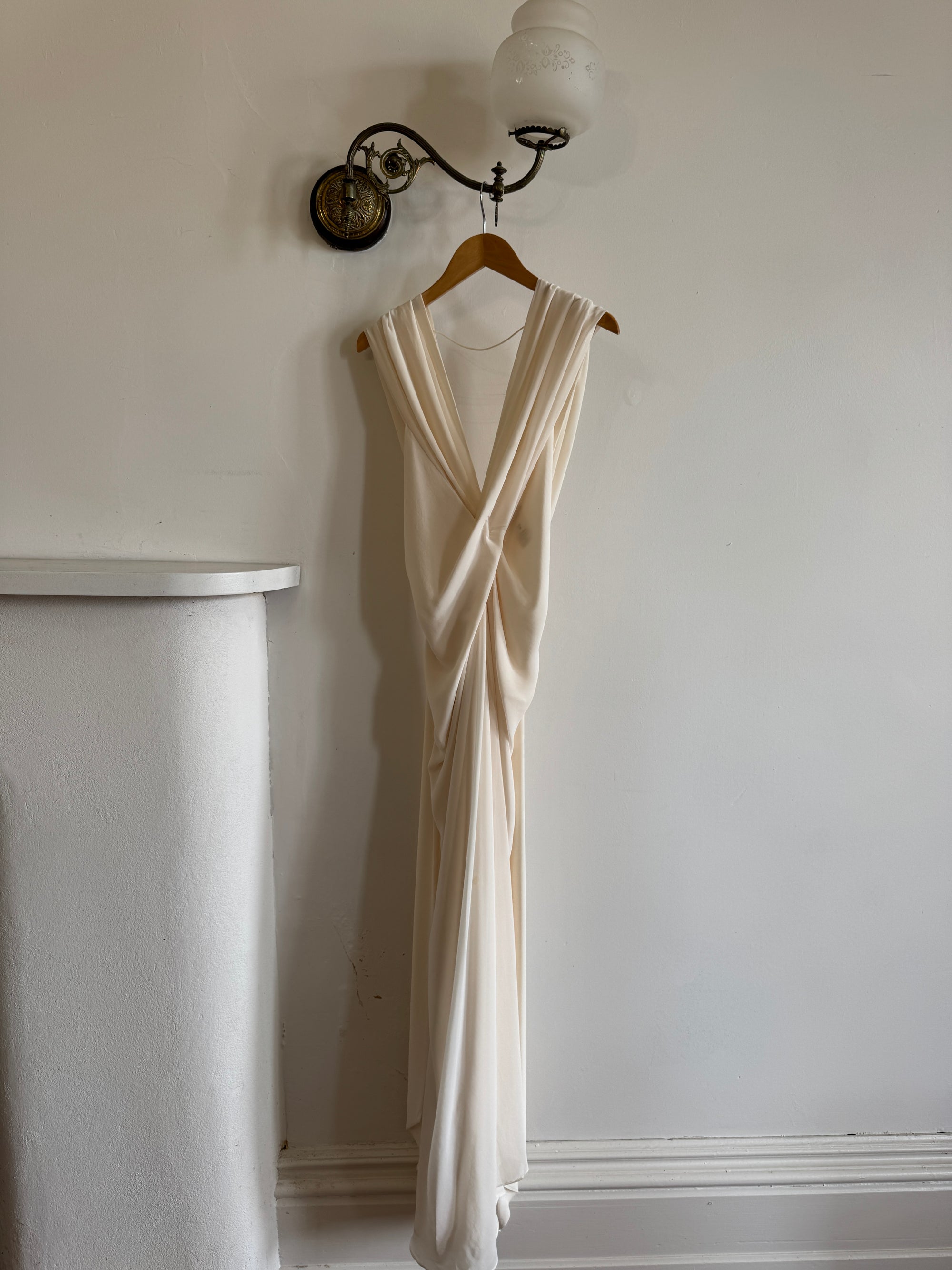 Archival Y2K Australian Made Draped Crossover Wedding Dress