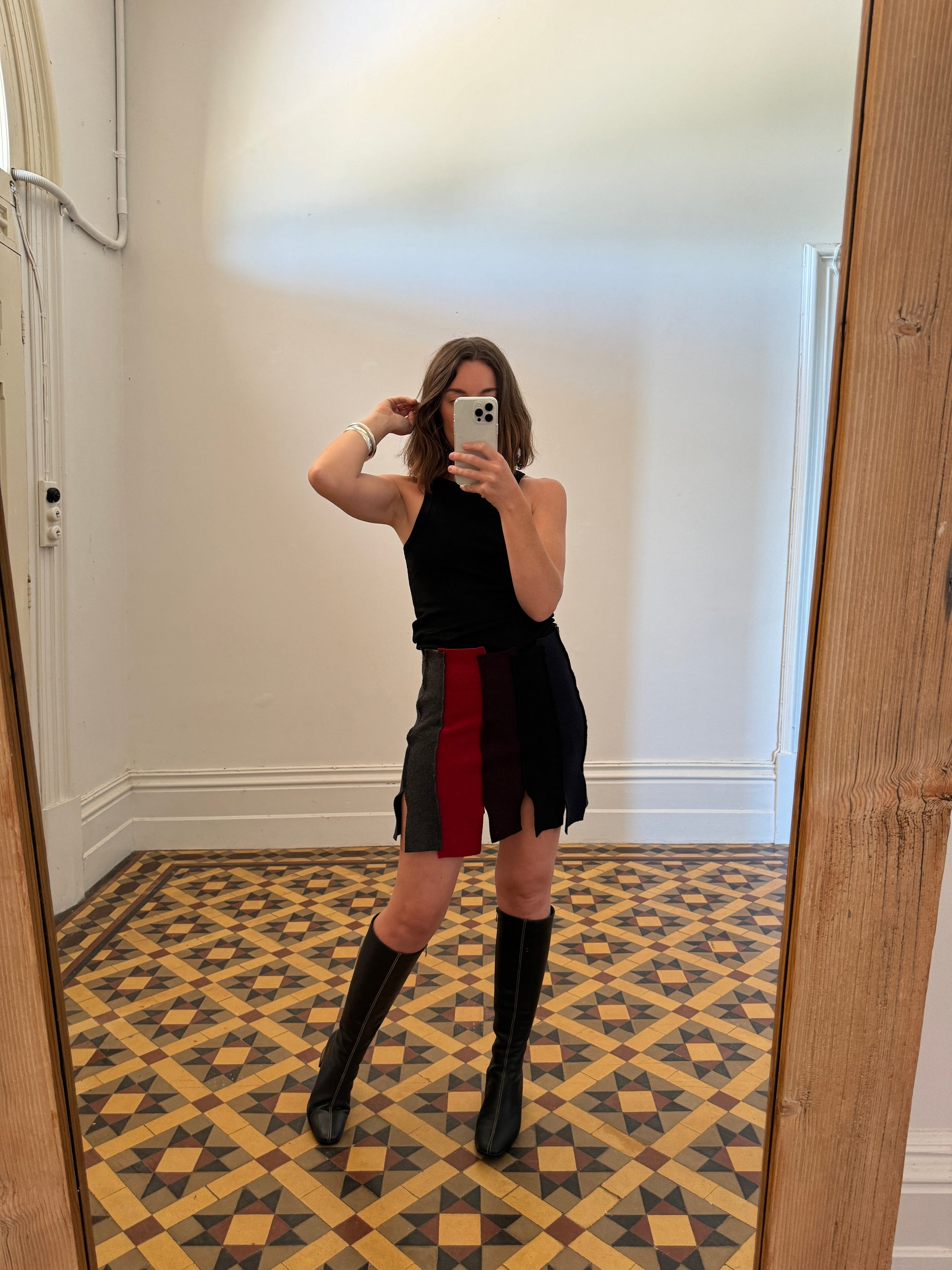 Vintage Jil Sander Felt Mini Skirt Multi