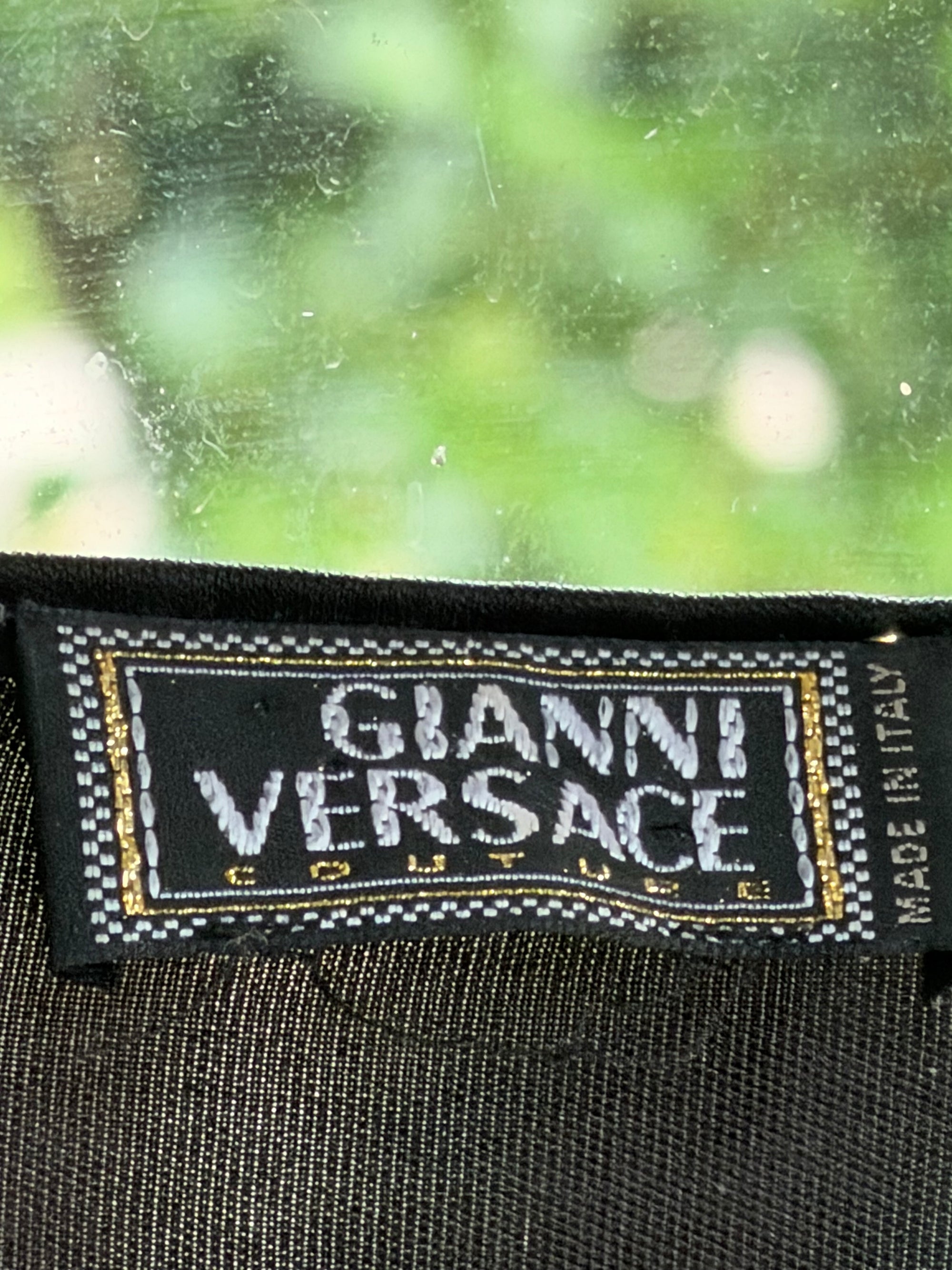 Vintage 90s Gianni Versace Gathered LS Top Noir