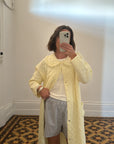 Vintage Lemon Quilted Coat with Oversized Collar