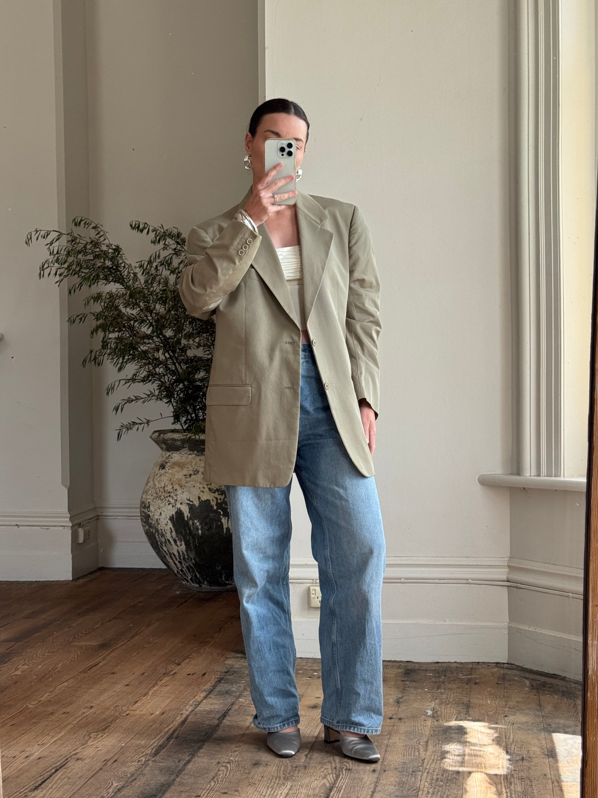 Vintage 90s Valentino Light Olive Blazer
