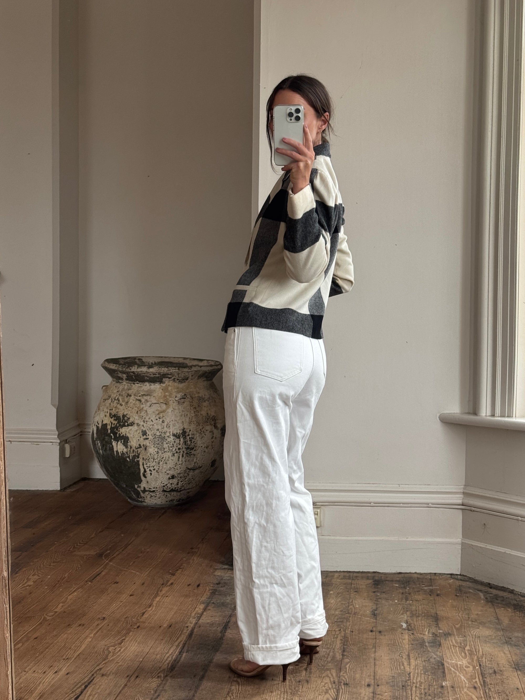 Vintage 90s Wool Blend Plaid Cropped Blazer