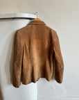 Vintage Tan Leather Zip Front Jacket