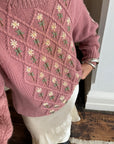 Vintage Chunky Wool Daisy Knit Dusty Pink