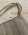 Vintage Genuine Snakeskin Handbag Light Grey