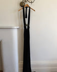 Vintage 90s Low Jersey Evening Dress Rhinestone Snake Noir