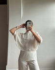 Vintage Y2K Sheer Chiffon Sheer Tiered Blouse