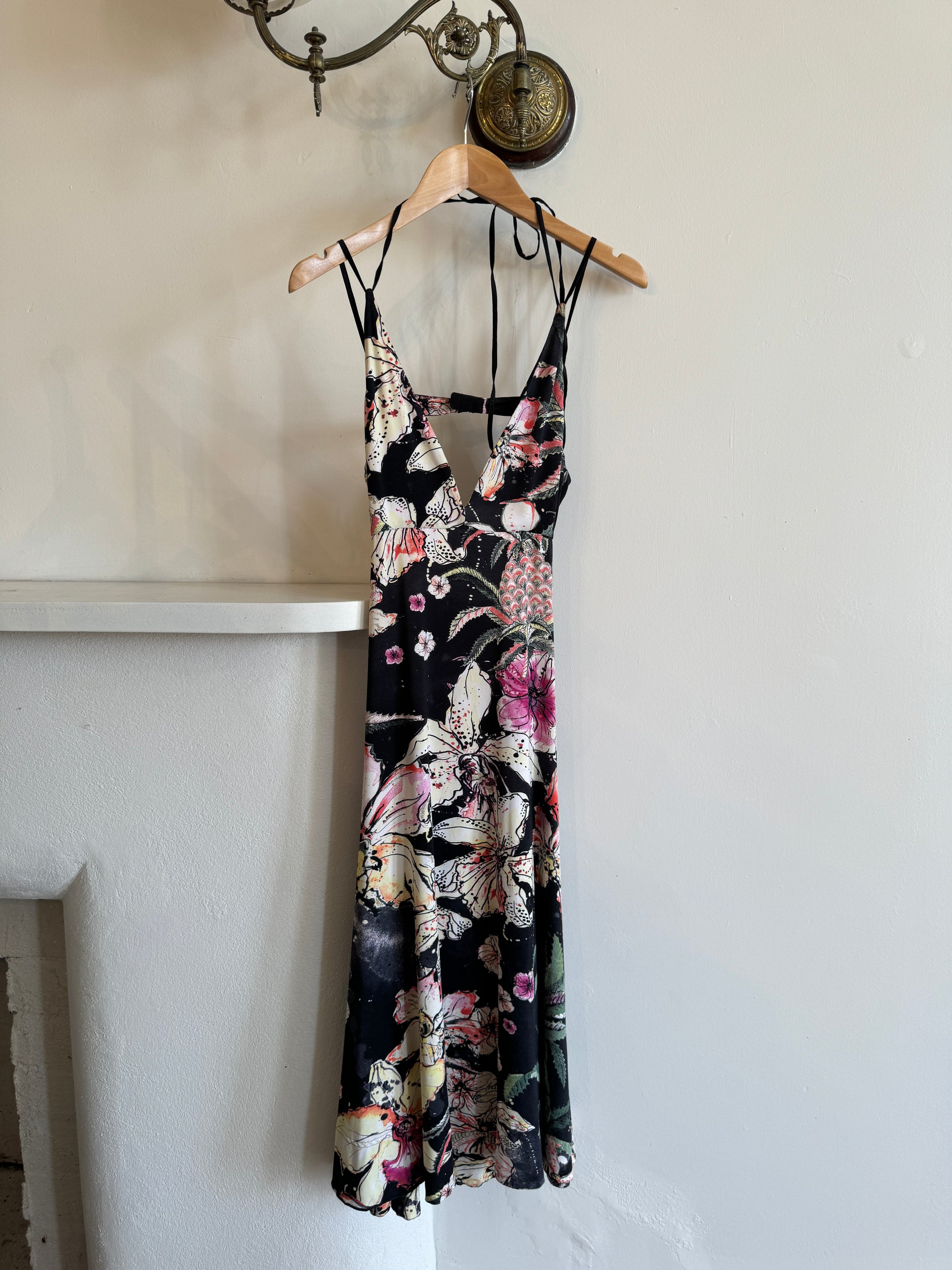 Vintage Y2K Roberto Cavalli Floral Backless Dress