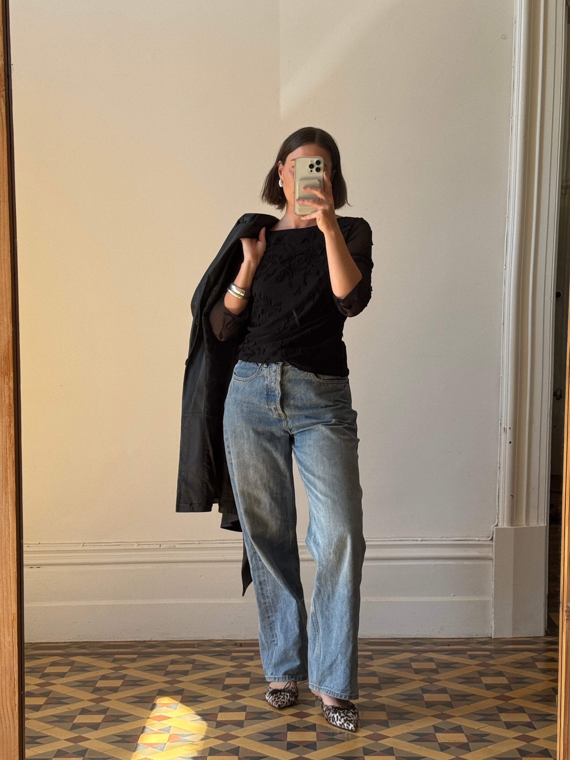 Vintage 90s Sheer Mesh Top Noir