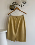 Vintage 90s Escada Butter Ostrich Leather Pencil Skirt