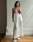 Vintage 90s Christian Dior Babydoll Satin Slip Dress Ivory