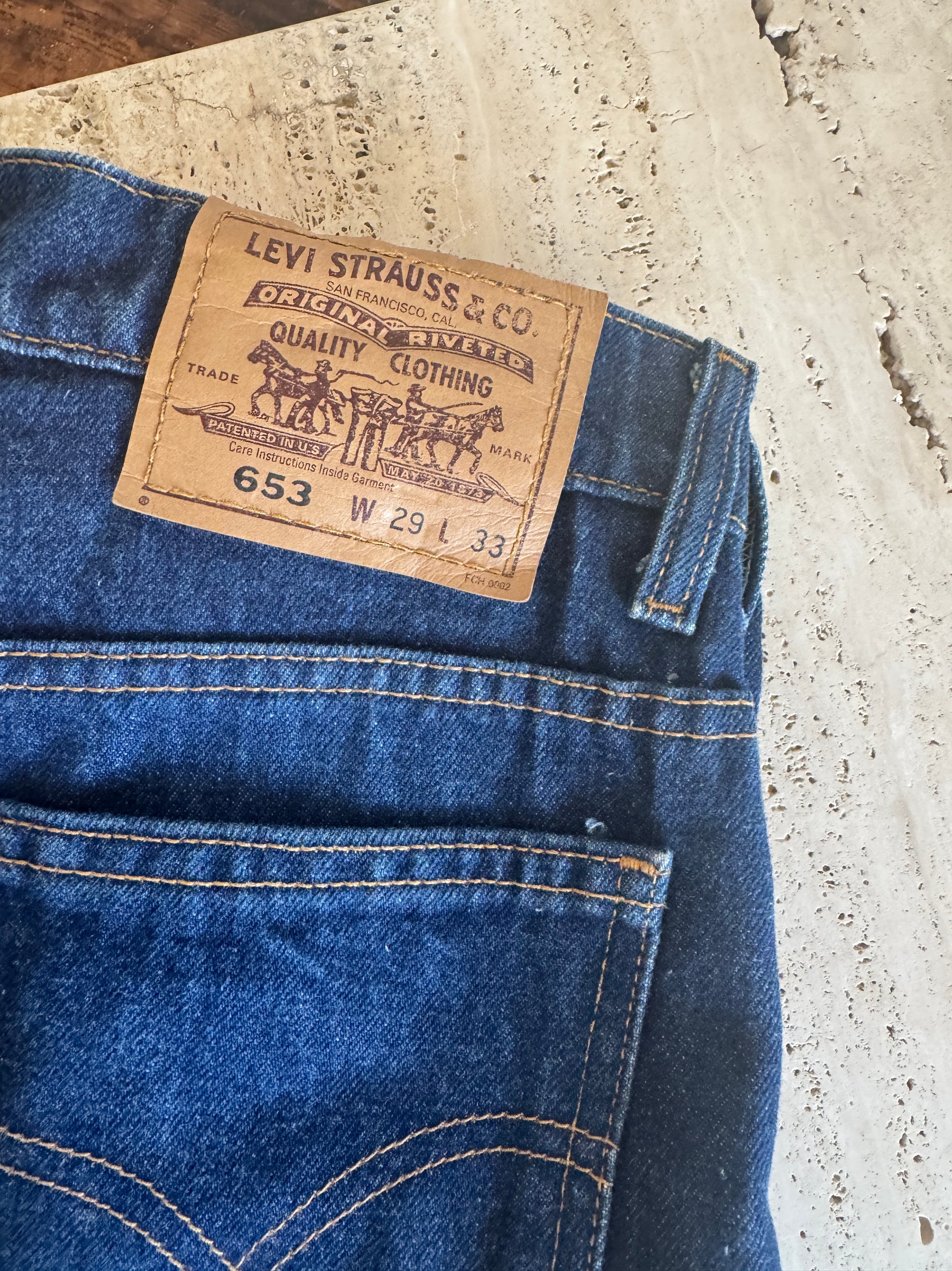 Vintage Levis 653 Rich Blue Mid Rise Straight Leg