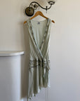 Vintage Y2K Pure Silk Drop Waist Beaded Mini Ice