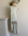 Vintage Y2K Pure Silk Drop Waist Beaded Mini Ice
