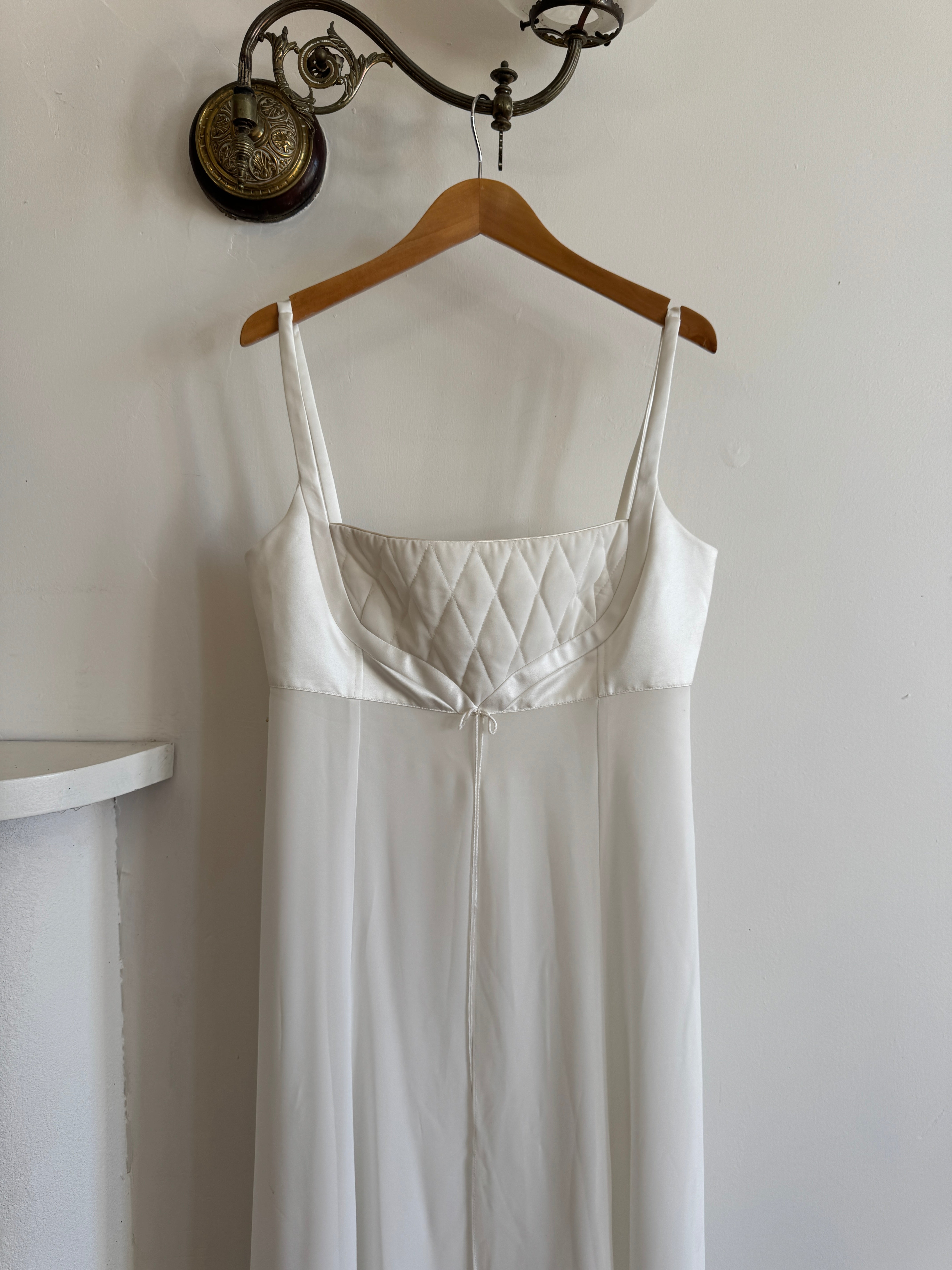 Vintage 90s Quilted Australian Made Slip Wedding Dress