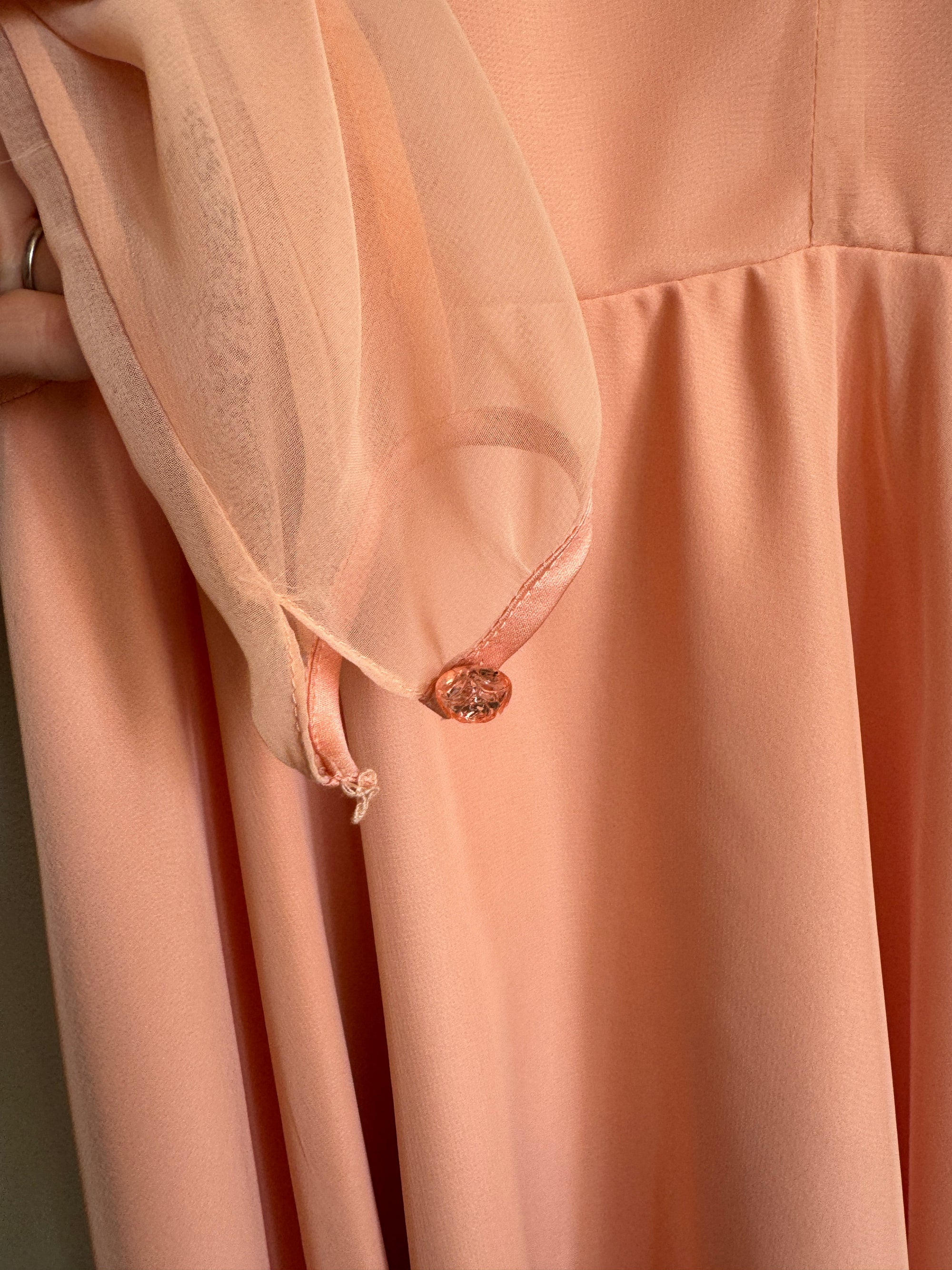 Vintage Peach Sheer Sundress