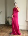 Vintage Valentino Pure Silk Organza Petal Gown Fuschia