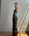 Vintage 90s Rare Ombre Embellished Mermaid Dress