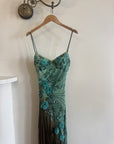 Vintage 90s Rare Ombre Embellished Mermaid Dress