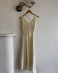 Vintage 90s Pearl Satin Bias Bridal Slip