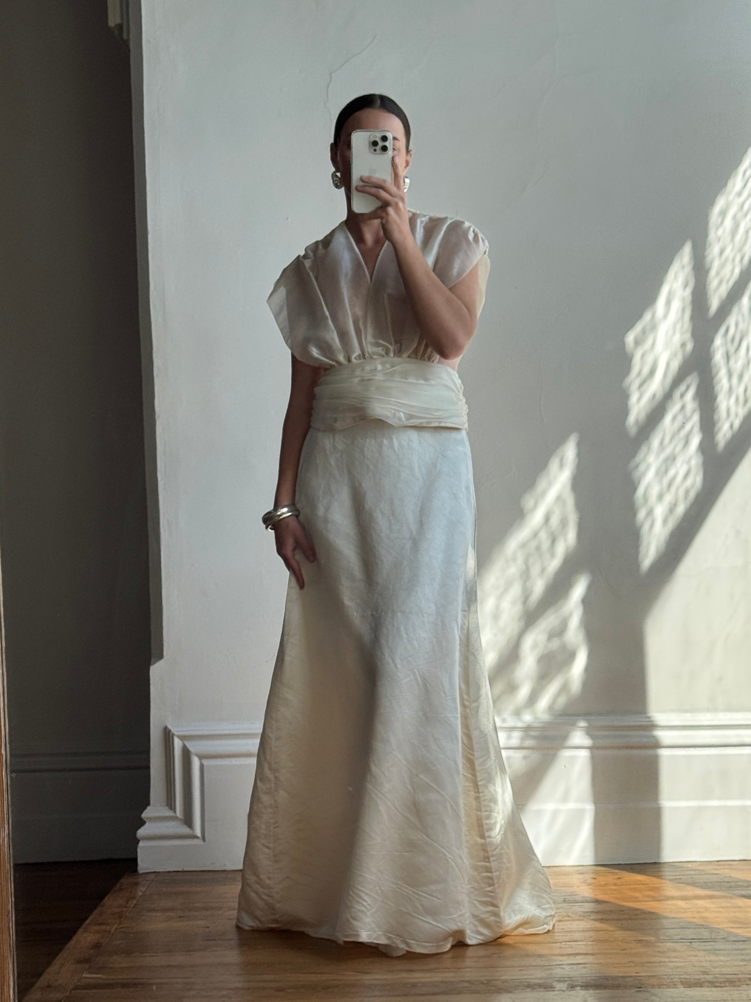 Vintage 90s Classic Satin Bridal Skirt
