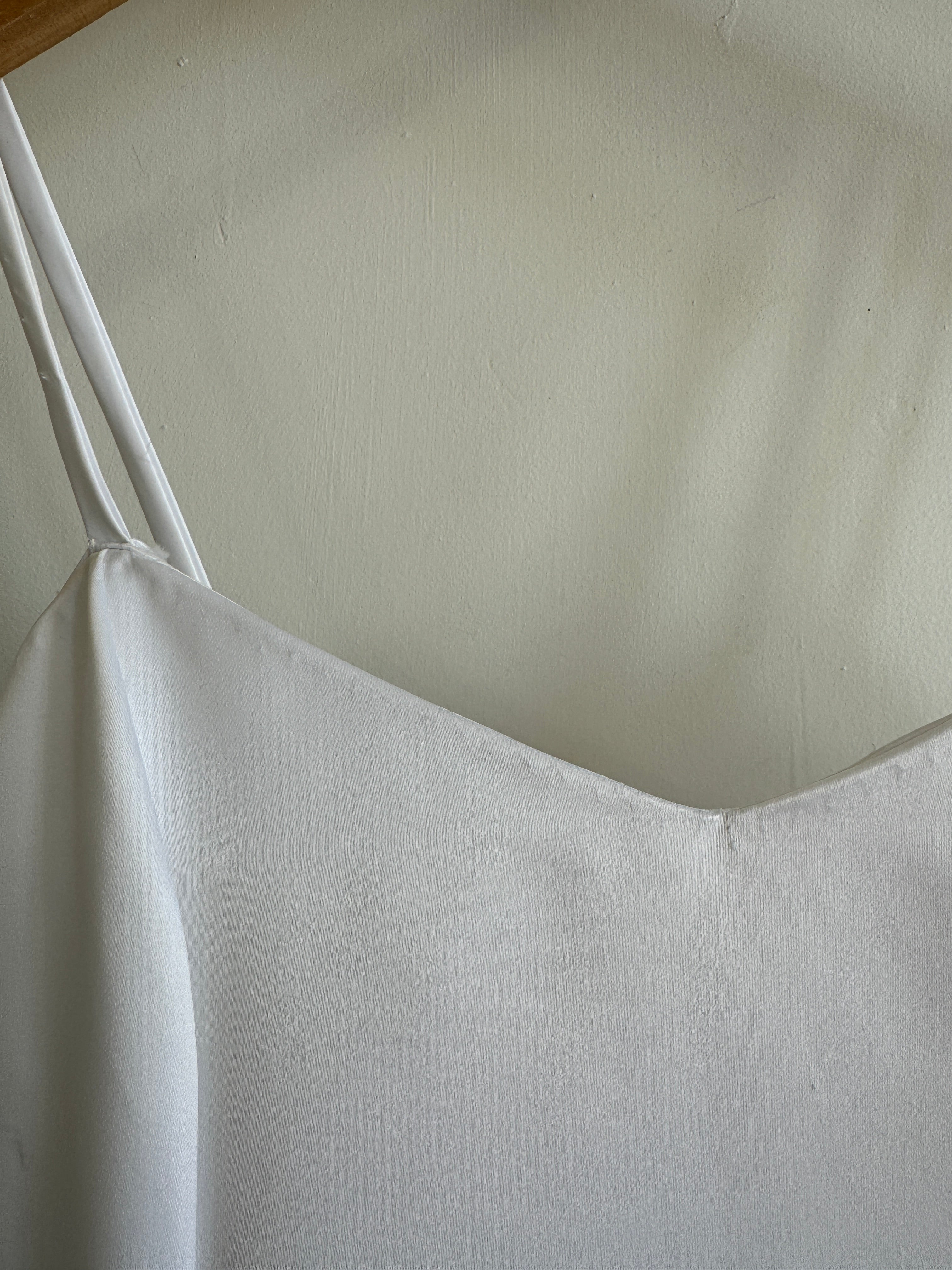 Vintage 90s Satin Strappy Pleated Wedding Dress