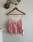 Vintage 60s Pink Lace Cropped Camisole