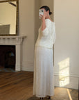 Vintage 80s Sequin Pure Silk Two Piece Bridal Set