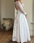 Vintage 90s Tailored Mesh Long Sleeved Wedding Gown