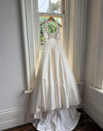 Vintage 90s Ivory Beaded Halter Bridal Ballgown