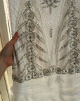 Vintage 90s Strapless Embellished Ruffled Wedding Gown