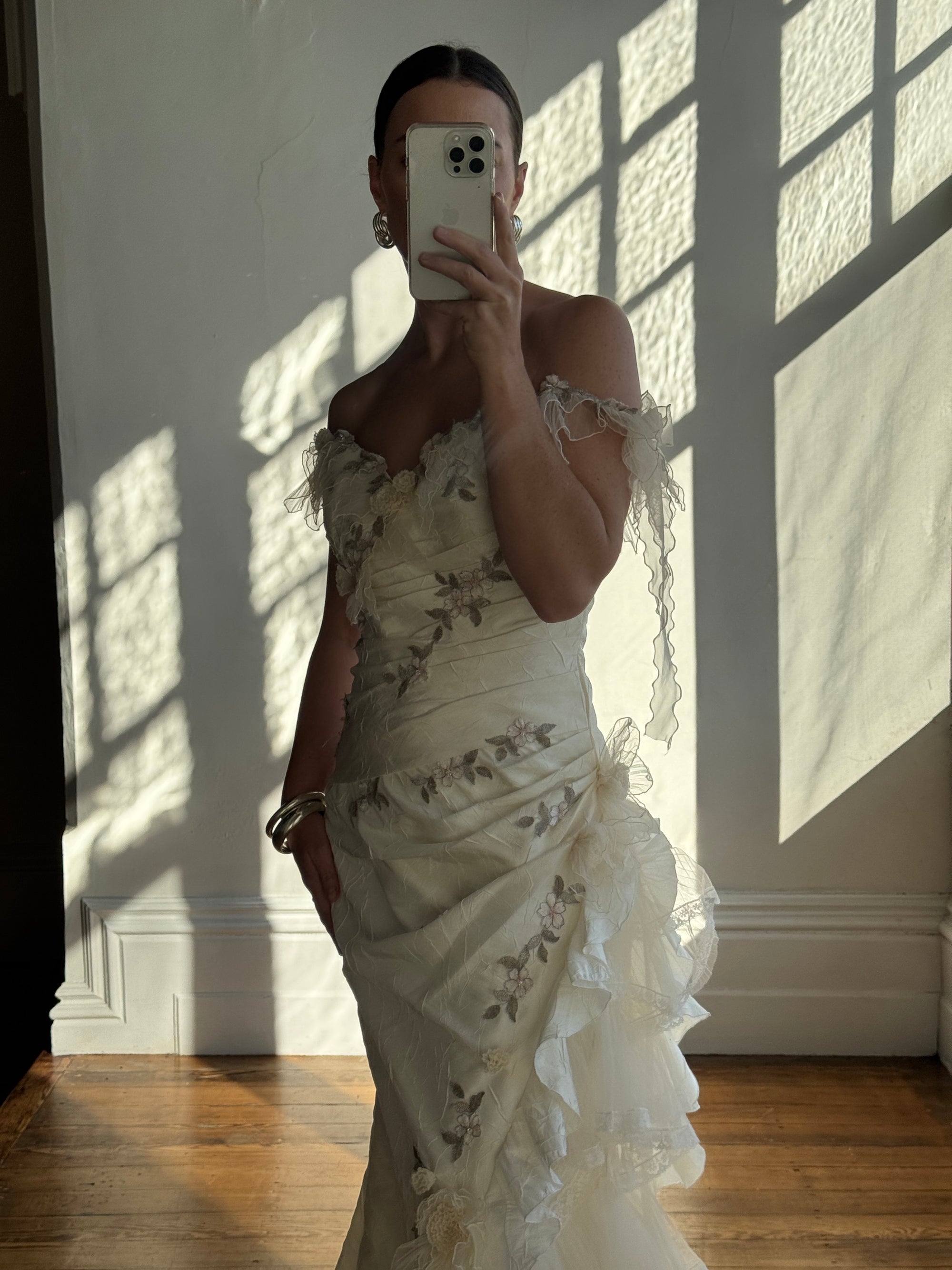 Vintage 90s Fairy Garden Wedding Gown Ivy