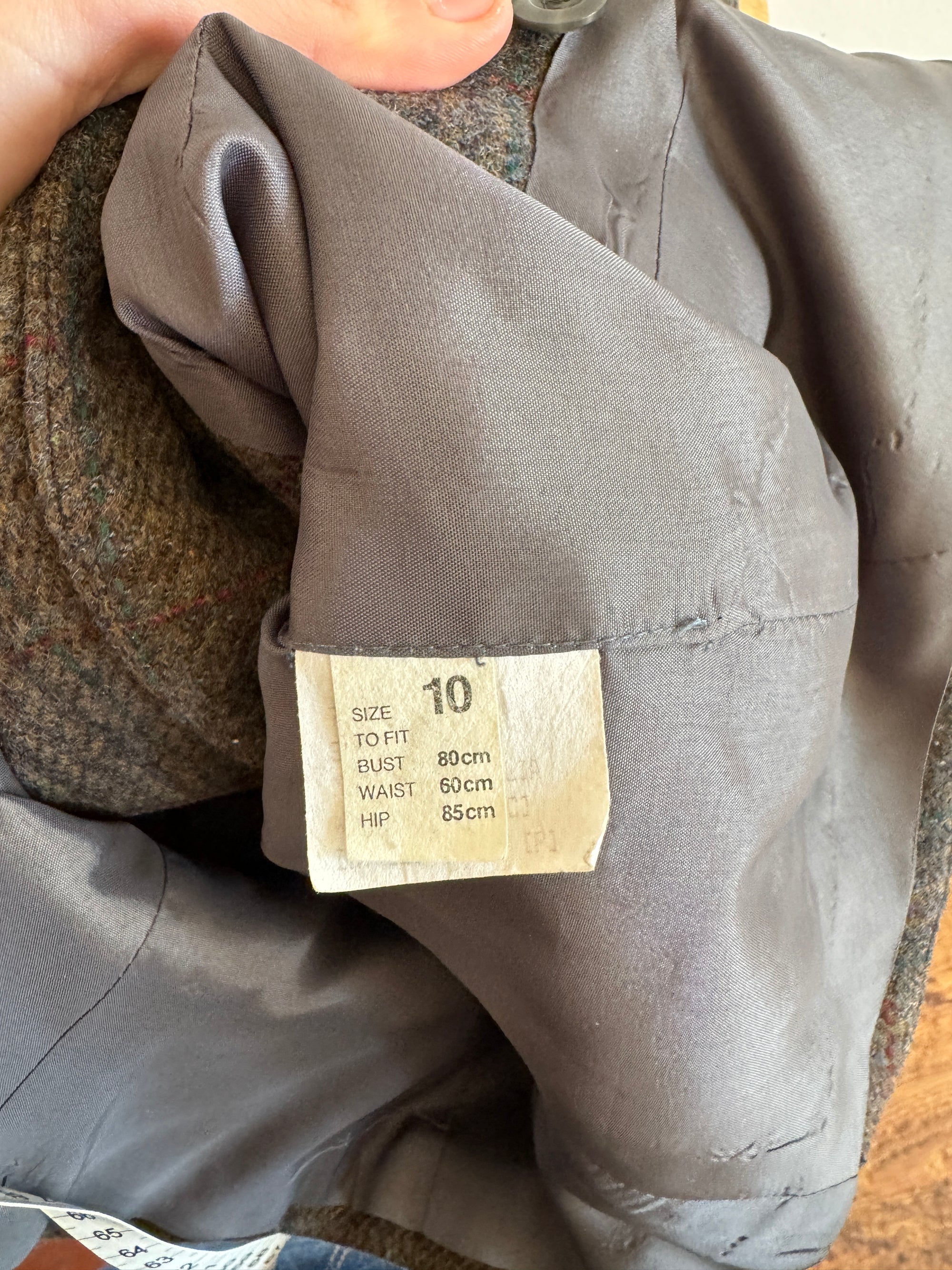 Vintage Tailored Wool Blend Grey Plaid Vest