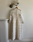 Vintage 60s Polka Dot Long Sleeved Wedding Dress Ivory