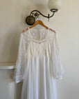 Vintage 60s Poet Sleeve Chiffon Wedding Gown