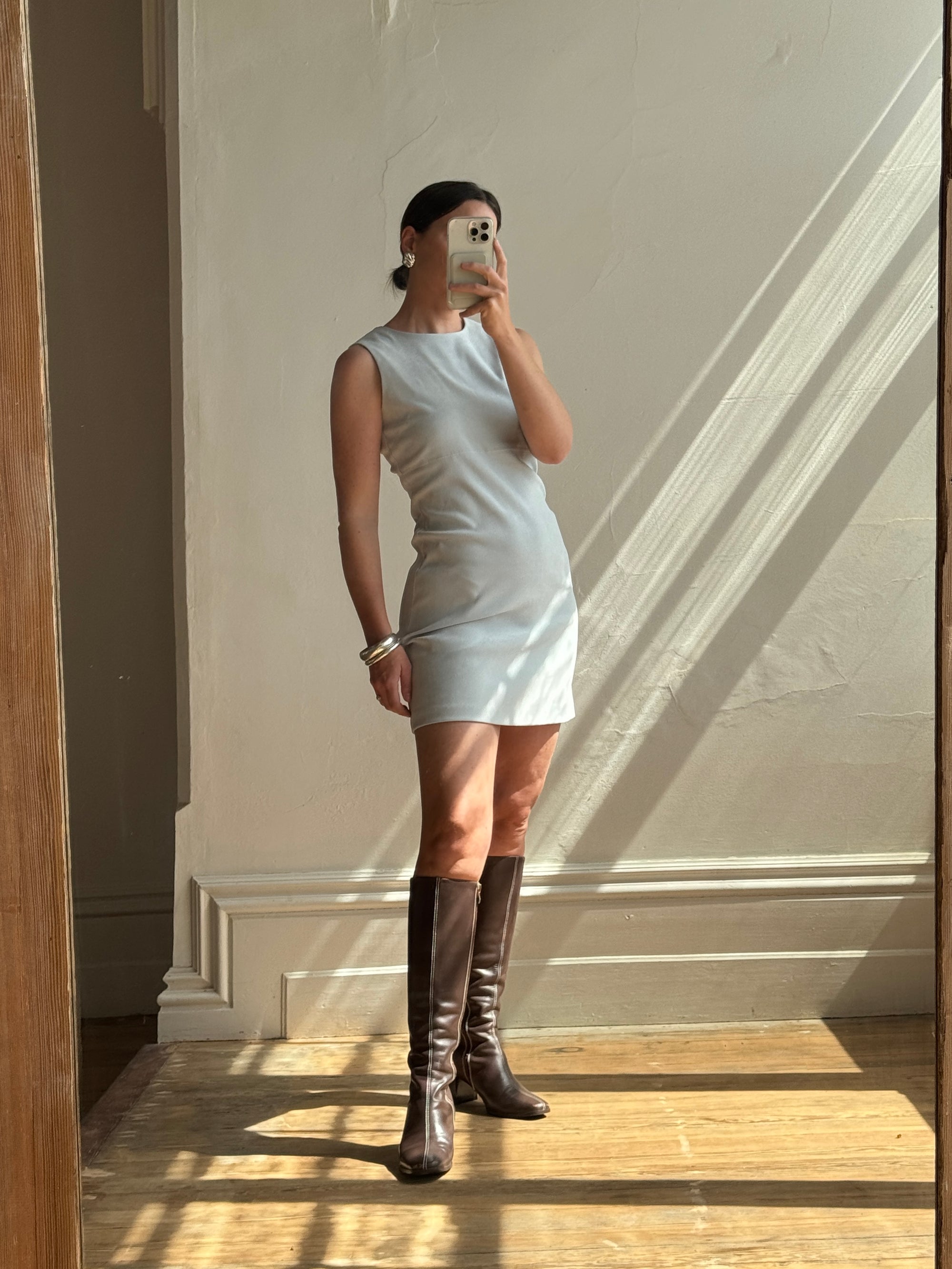 Vintage 90s Australian Made Mini Dress Ice Blue