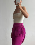 Vintage 80s Gianni Versace Couture Tassel Skirt Fuschia