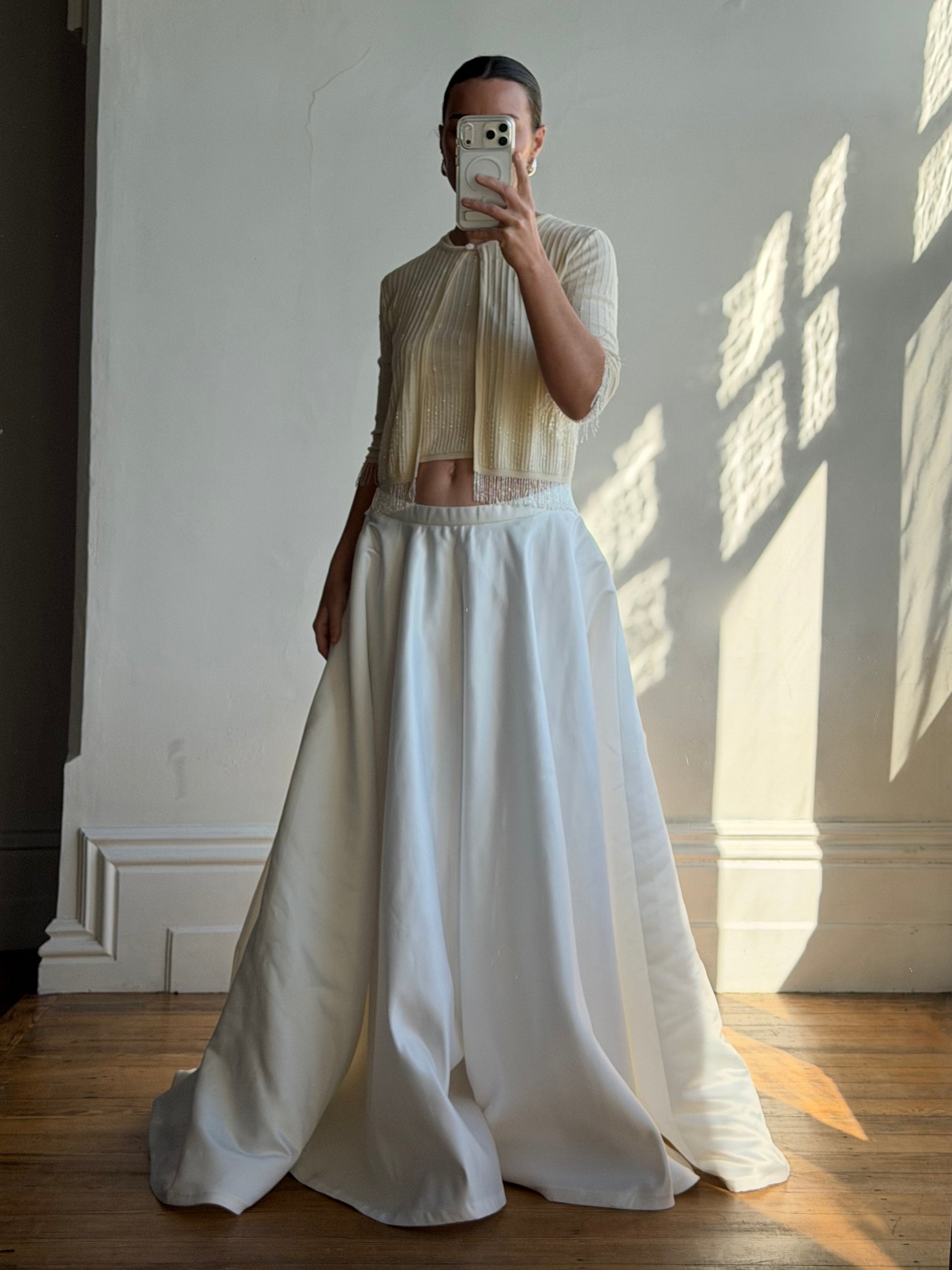 Vintage 90s Princess Satin Bridal Skirt
