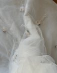 Vintage 90s Rosette Tulle Princess Wedding Gown with Gloves