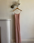 Vintage 90s Beaded Silk Party Dress Blush