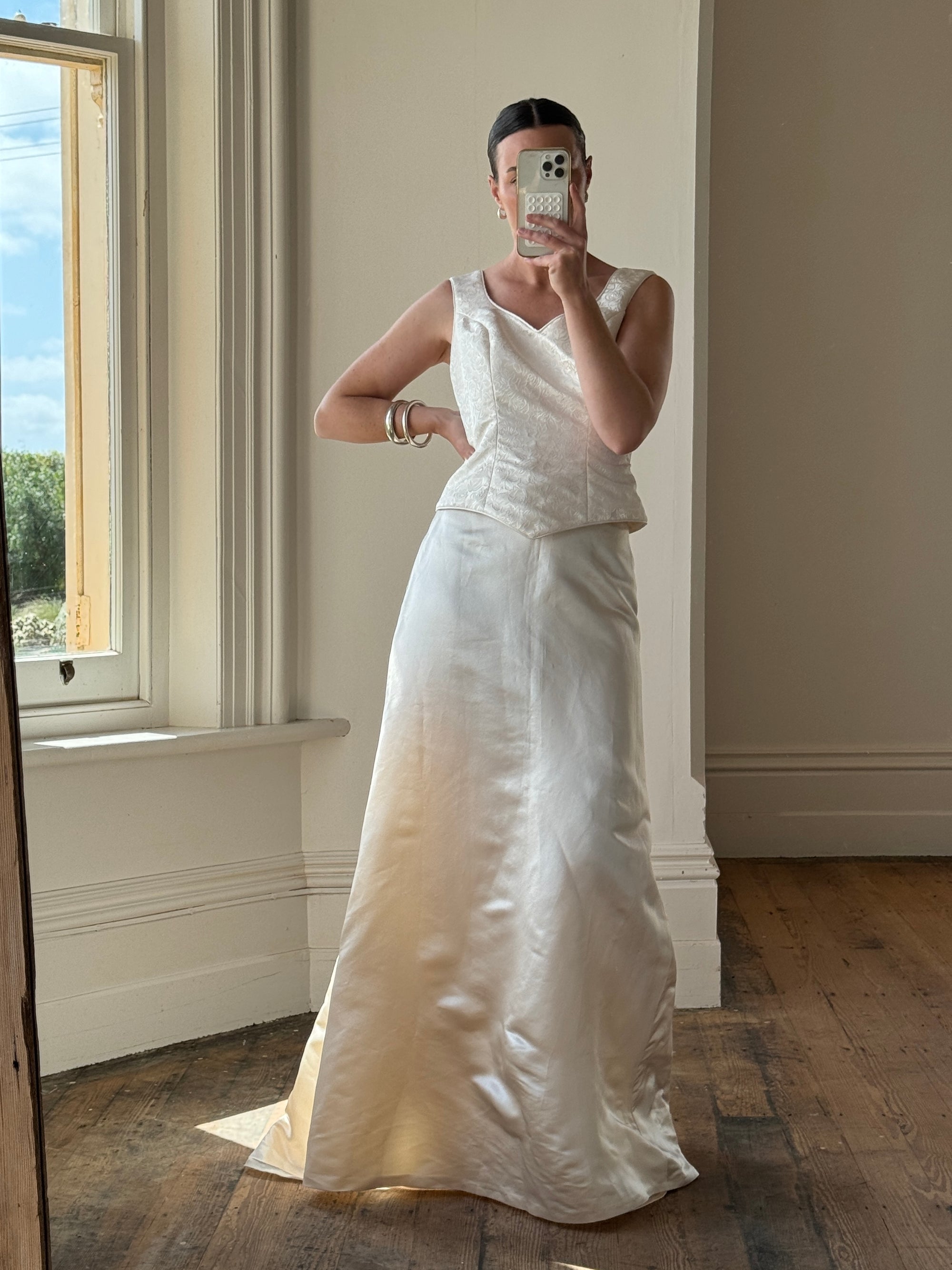 Vintage 90s Brocade Bridal Bustier