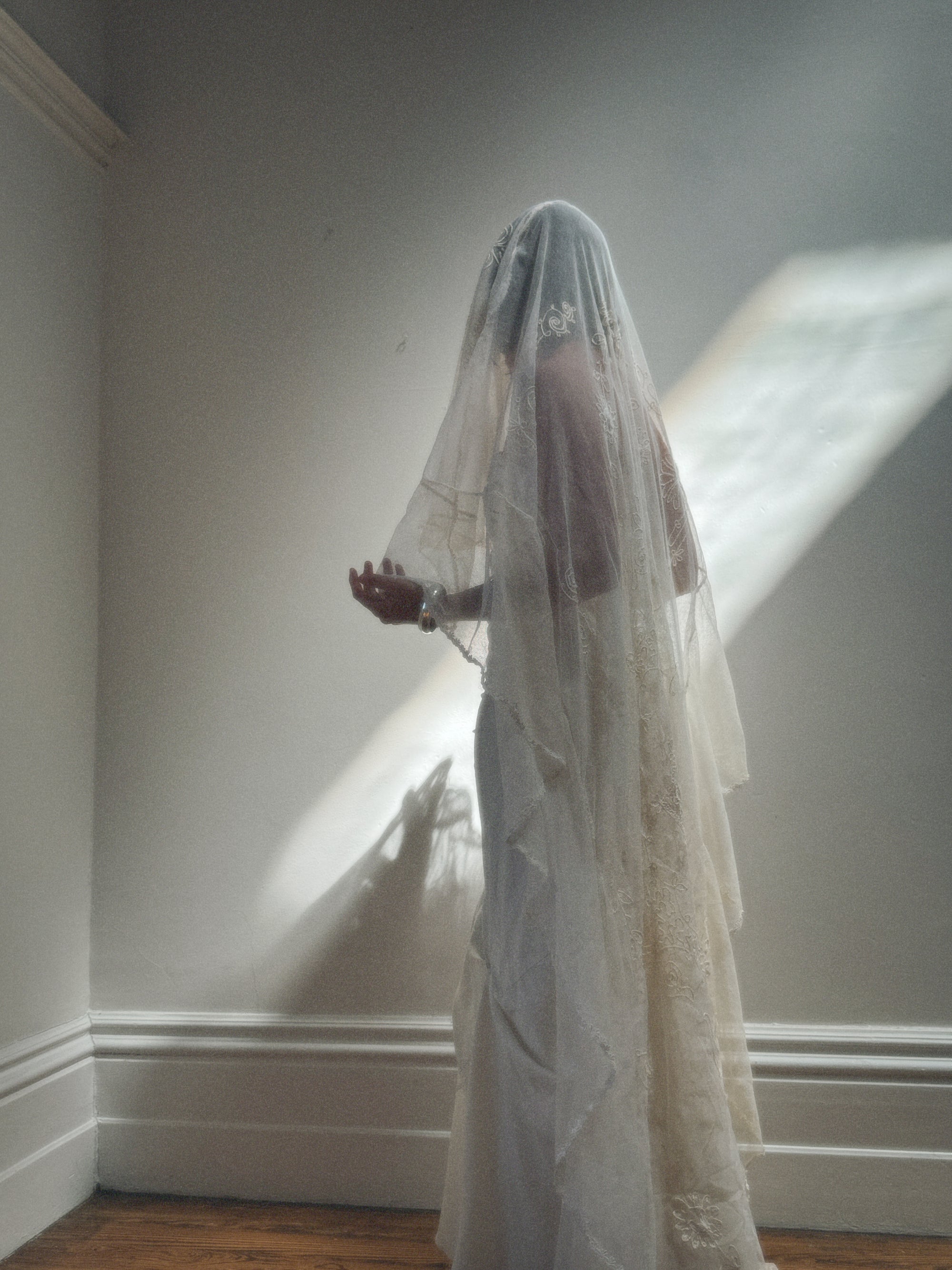 CMTB x Luce Di Luna Repurposed Antique Tambour Lace Chapel Length Veil