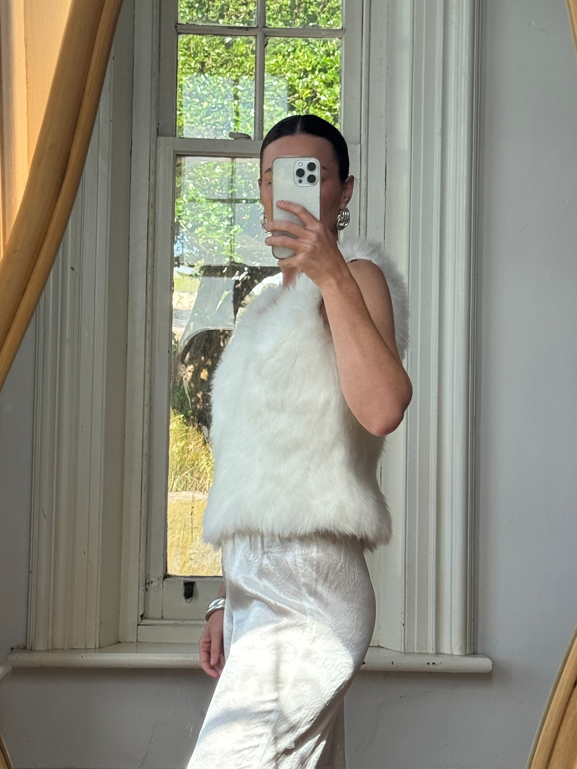 Vintage 80s Polar Faux Fur Tank Top