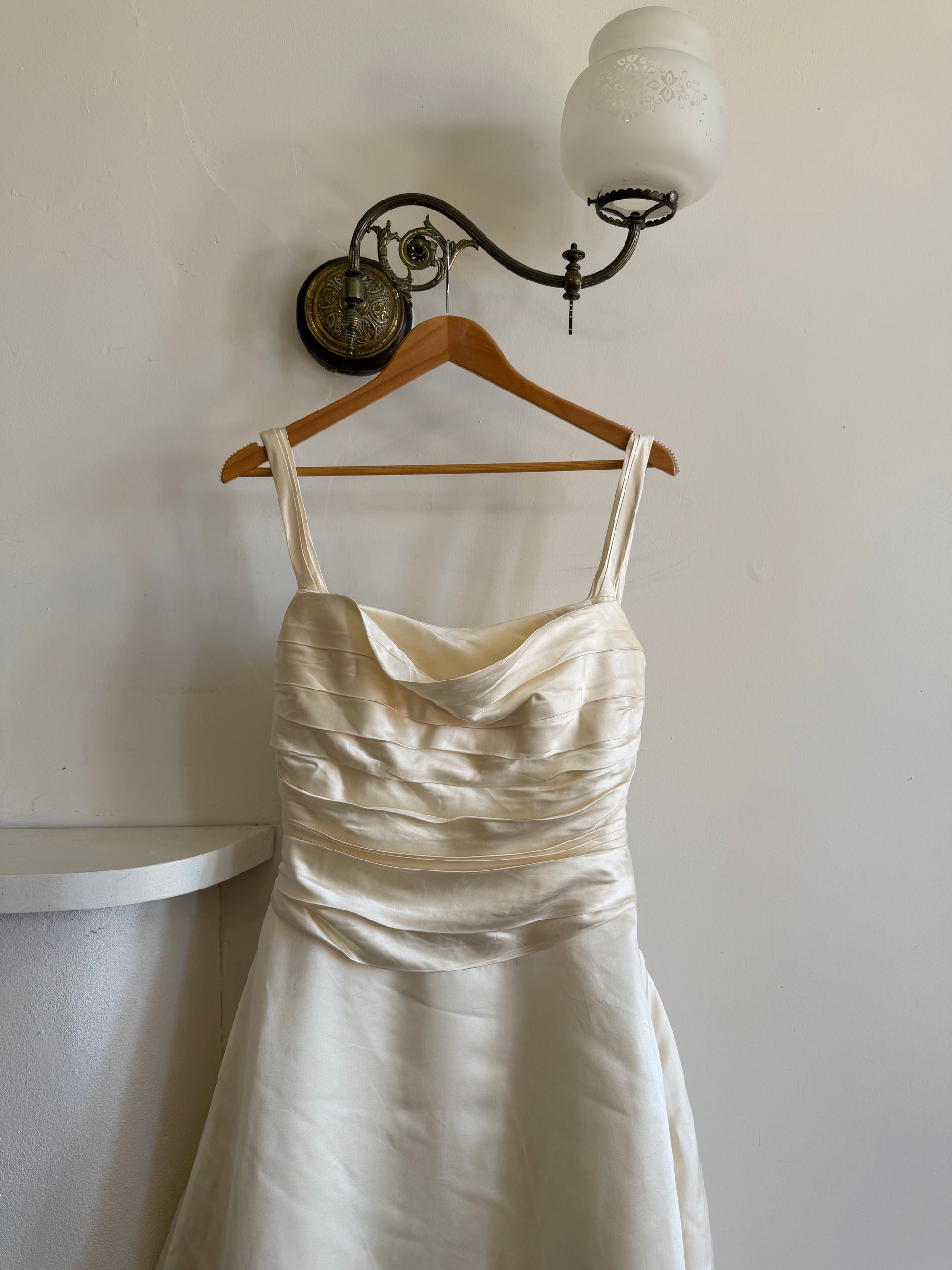 Vintage Y2K Vera Wang Silk Pleated Wedding Gown