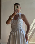 Vintage 90s Australian Made Lace Halter Satin Wedding Dress