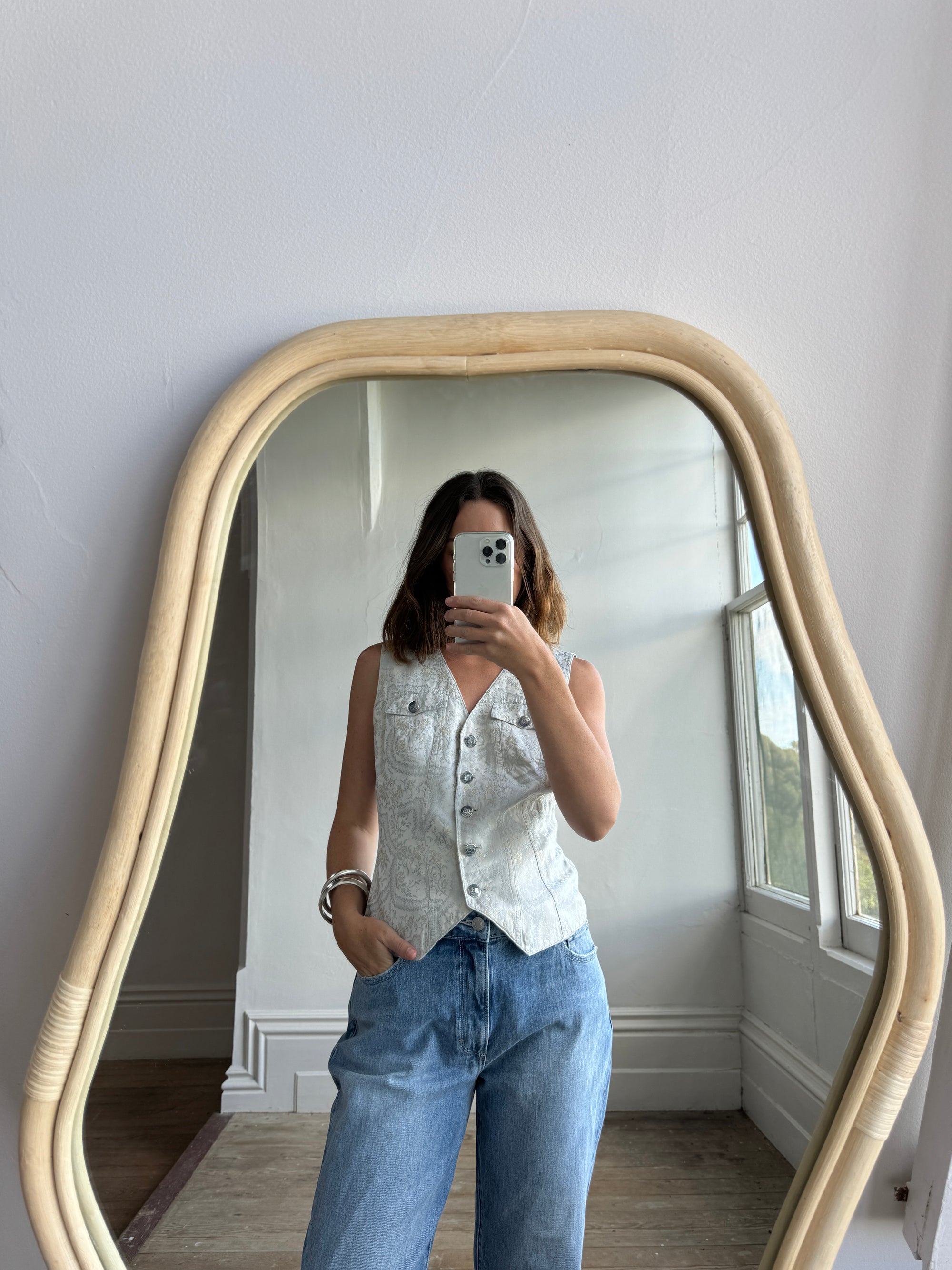 Vintage Escada Blue Silk Vest