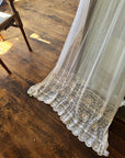 CMTB x Luce Di Luna Repurposed Antique Tambour Lace Sheer Rose Embroidered Veil