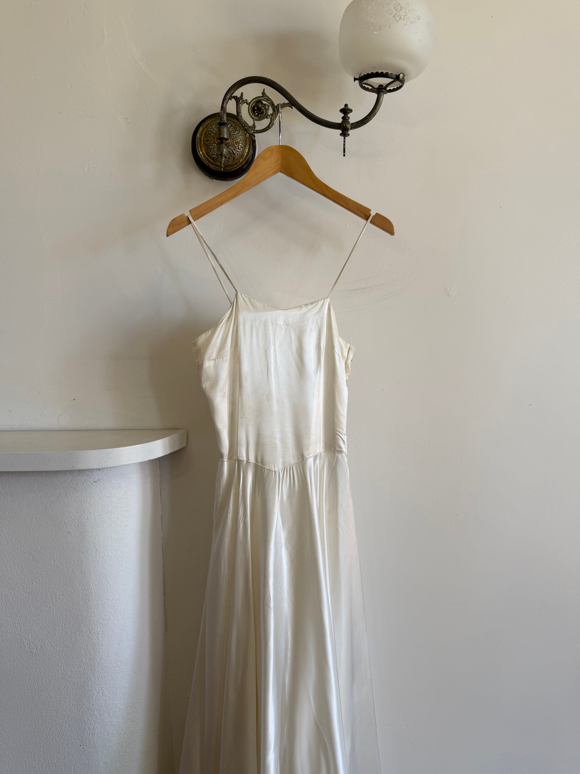 Vintage 40s Liquid Satin Slip Wedding Dress